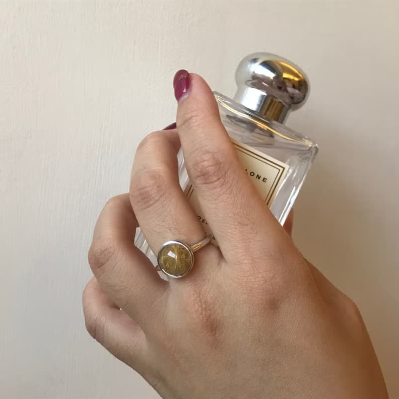 鈦晶純銀戒指 金之山