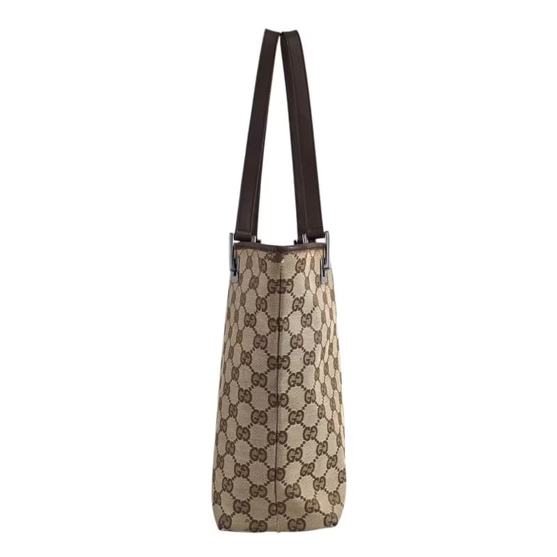 【 日本直送　名牌中古包 】GUCCI グッチ GG トートバッグ ブラウン ジャガード vintage ヴィンテージ オールド yk36t3