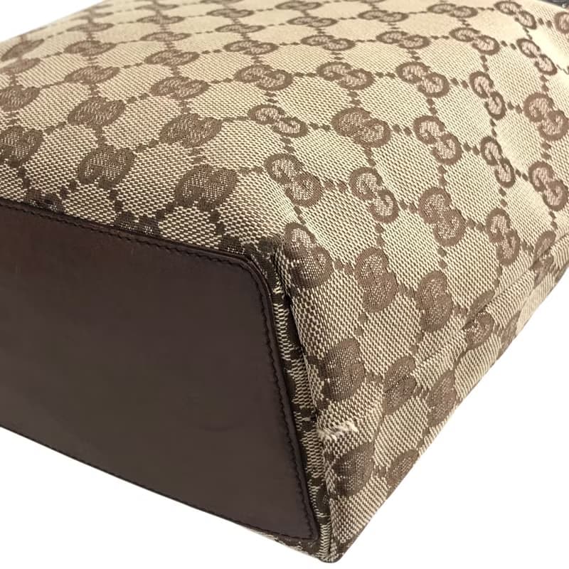 【 日本直送　名牌中古包 】GUCCI グッチ GG トートバッグ ブラウン ジャガード vintage ヴィンテージ オールド yk36t3