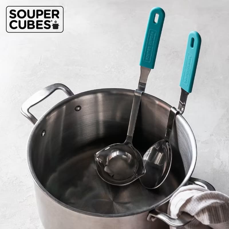 快速出貨-【Souper Cubes】專利430湯匙與湯勺_湖水綠