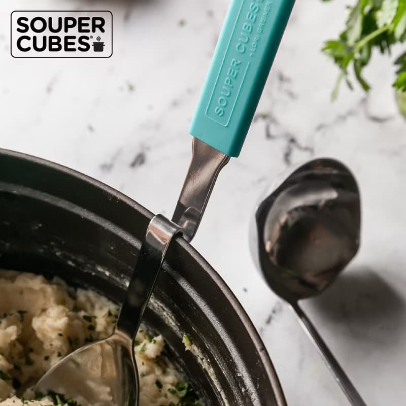 快速出貨-【Souper Cubes】專利430湯匙與湯勺_湖水綠