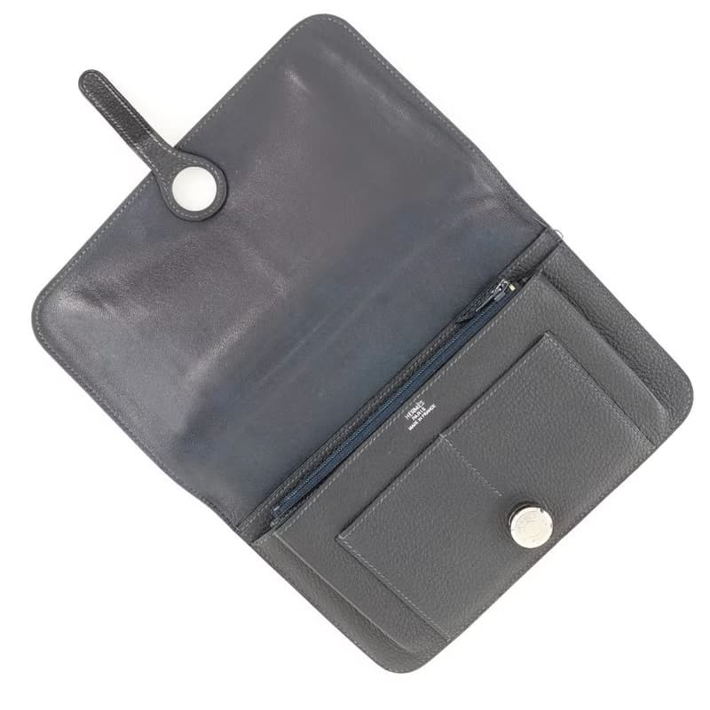 【日本直送】エルメス HERMES ドゴンGM 長財布 トゴ 紺  ユニセックス【中古】