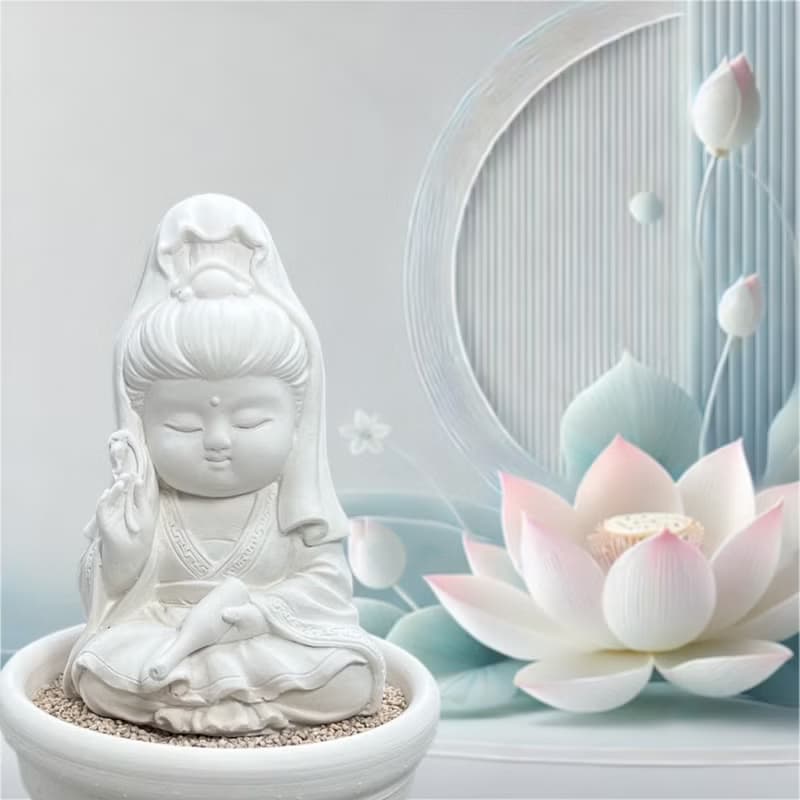 淨念吉祥小佛之寶瓶觀音小盤套組  傳遞平安與祝福 提升生活品質