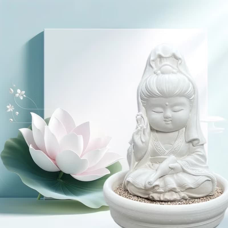 淨念吉祥小佛之寶瓶觀音小盤套組  傳遞平安與祝福 提升生活品質