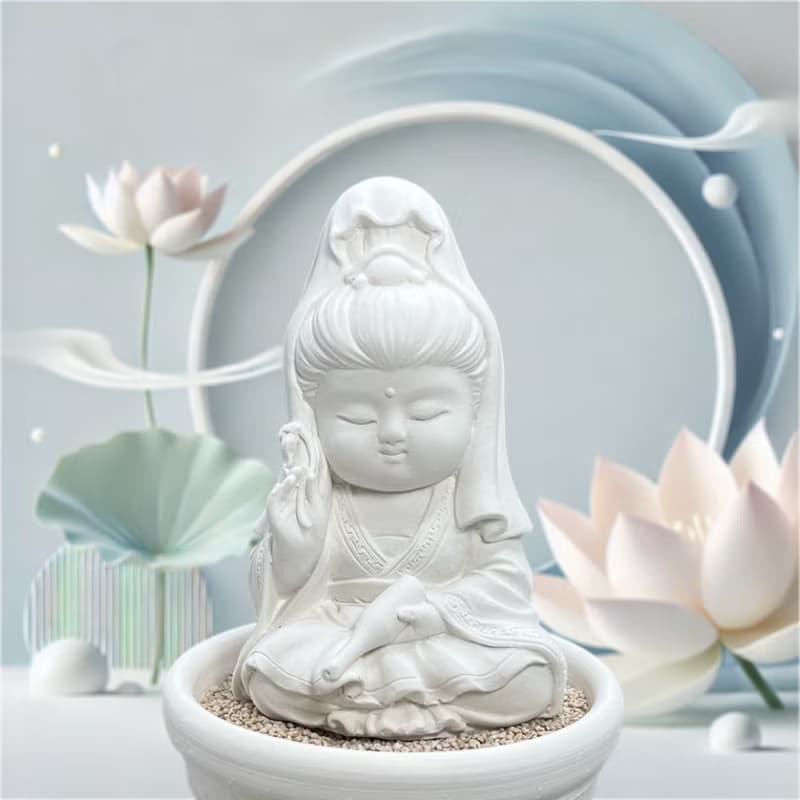 淨念吉祥小佛之寶瓶觀音小盤套組  傳遞平安與祝福 提升生活品質