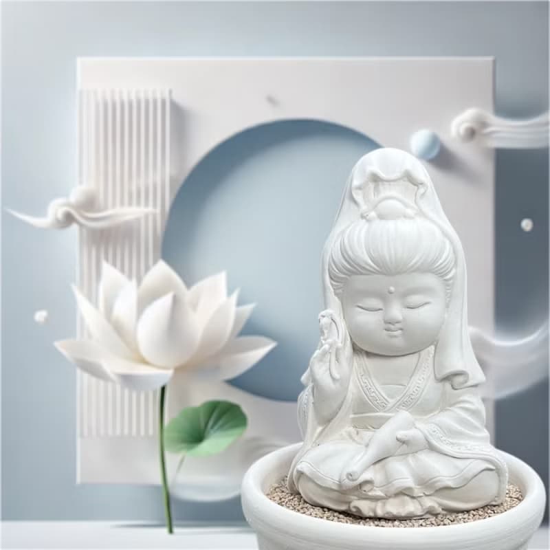 淨念吉祥小佛之寶瓶觀音小盤套組  傳遞平安與祝福 提升生活品質