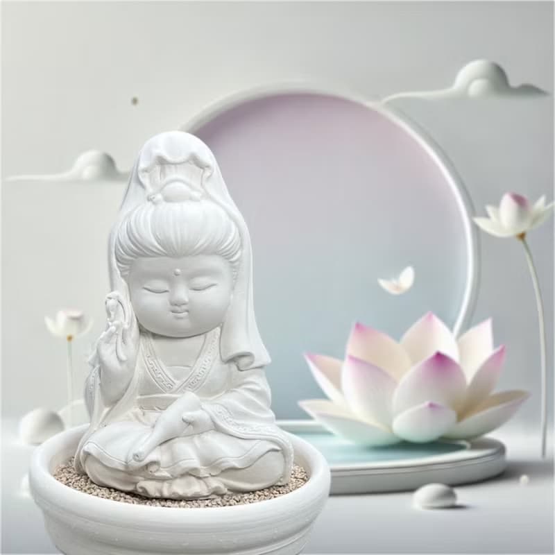 淨念吉祥小佛之寶瓶觀音小盤套組  傳遞平安與祝福 提升生活品質
