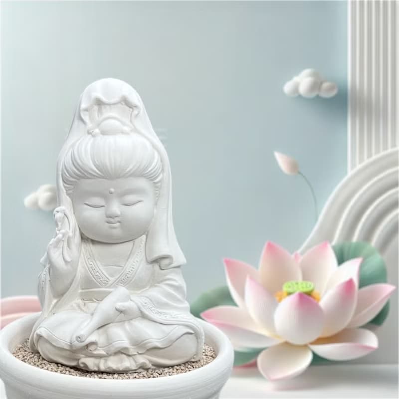 淨念吉祥小佛之寶瓶觀音小盤套組  傳遞平安與祝福 提升生活品質