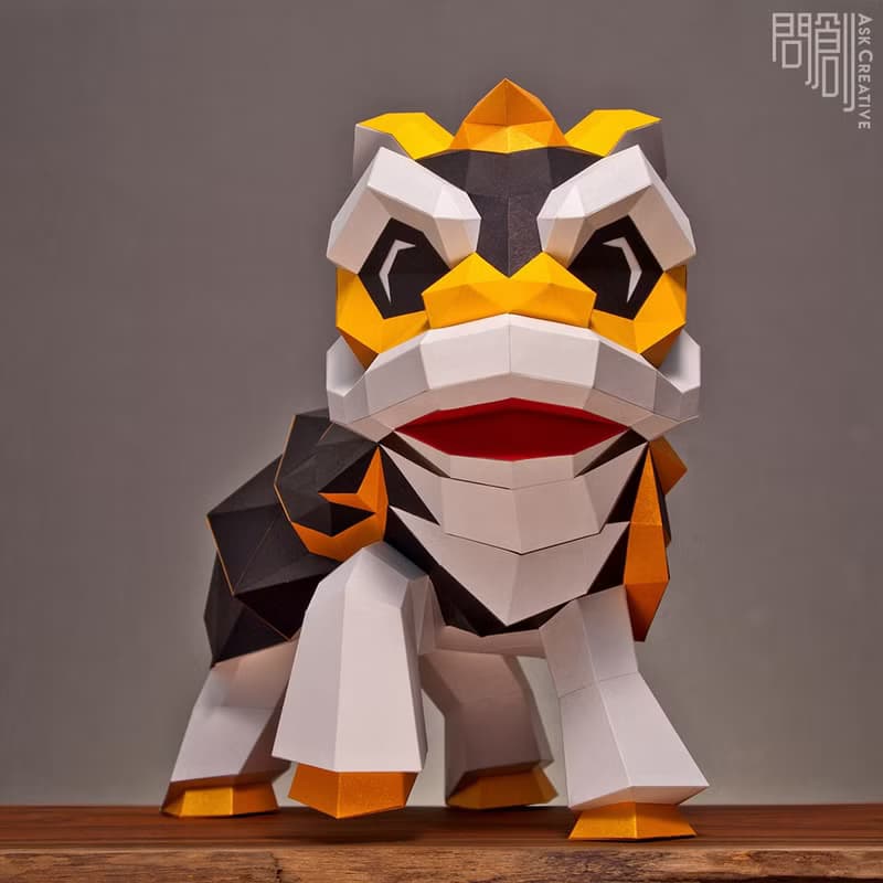 DIY手作3D紙模型 禮物 擺飾 節慶系列-舞龍舞獅(四色可選)