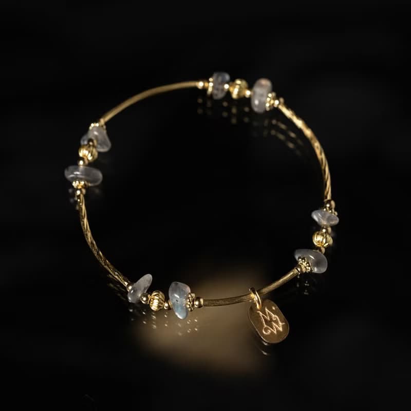 玻利維亞假期 I 藍光拉長石黃銅手鍊 C1712