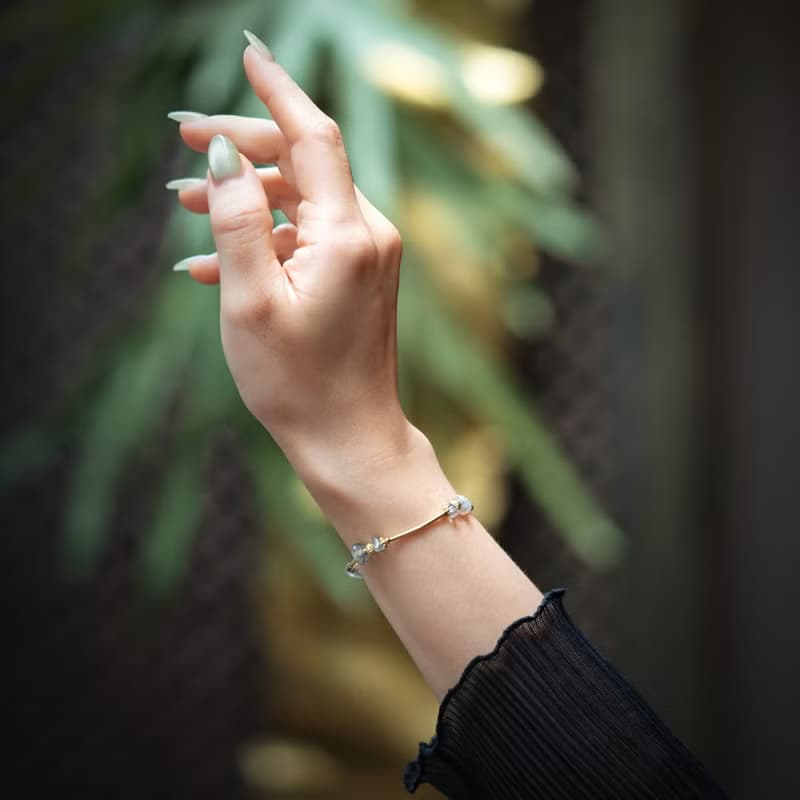 玻利維亞假期 I 藍光拉長石黃銅手鍊 C1712