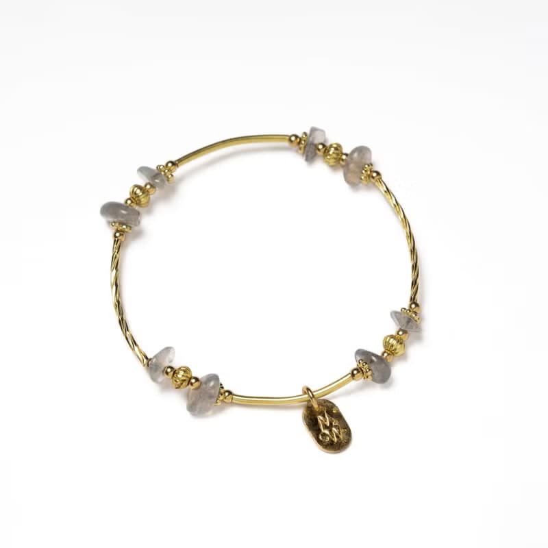 玻利維亞假期 I 藍光拉長石黃銅手鍊 C1712