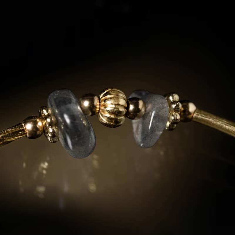 玻利維亞假期 I 藍光拉長石黃銅手鍊 C1712