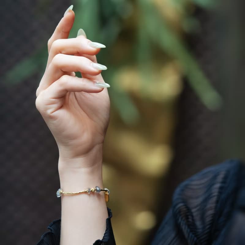 玻利維亞假期 I 藍光拉長石黃銅手鍊 C1712