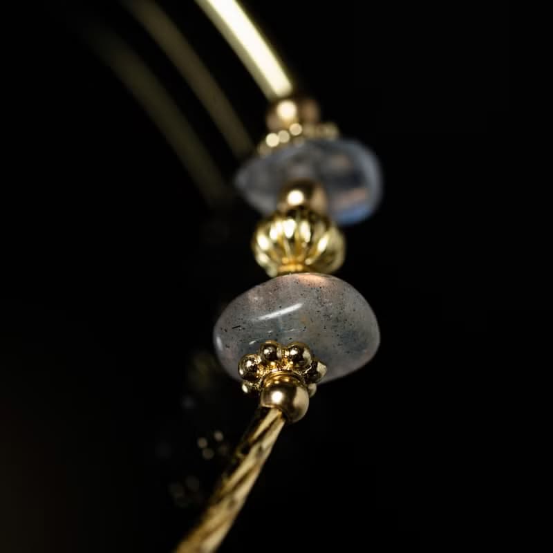 玻利維亞假期 I 藍光拉長石黃銅手鍊 C1712