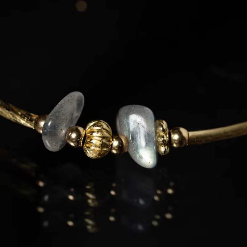 玻利維亞假期 I 藍光拉長石黃銅手鍊 C1712