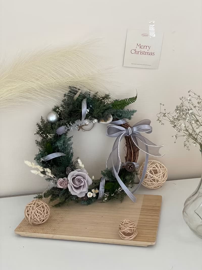 聖誕節永生雪松花圈