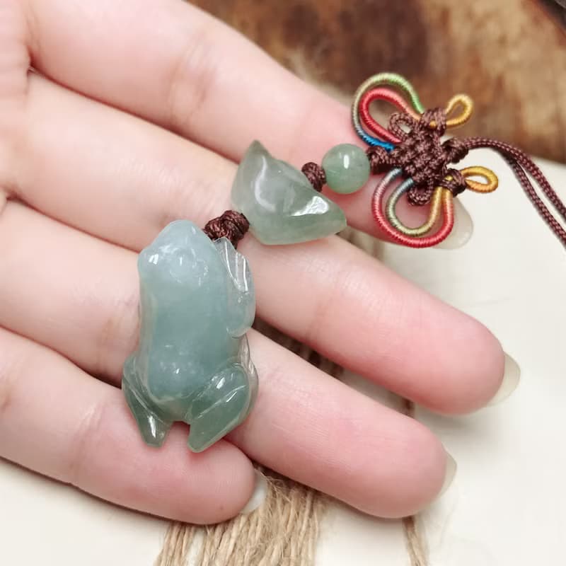 冰飄藍翡翠青蛙吊飾 | 天然A貨翡翠 | 送禮