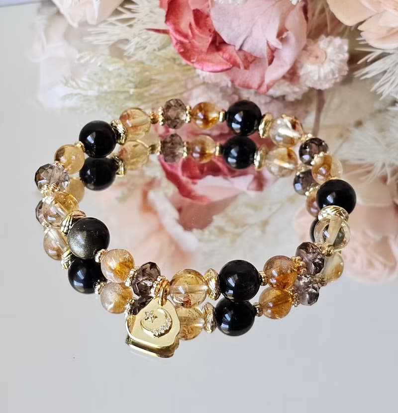 秋收-黃水晶/金曜石/茶晶/水晶手鍊/豐盛/招財/開運水晶/喜悅