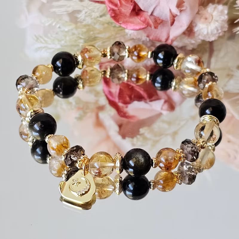 秋收-黃水晶/金曜石/茶晶/水晶手鍊/豐盛/招財/開運水晶/喜悅