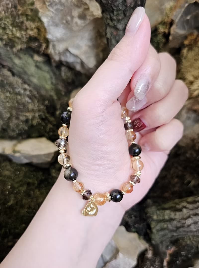 秋收-黃水晶/金曜石/茶晶/水晶手鍊/豐盛/招財/開運水晶/喜悅