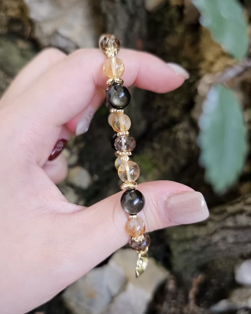 秋收-黃水晶/金曜石/茶晶/水晶手鍊/豐盛/招財/開運水晶/喜悅