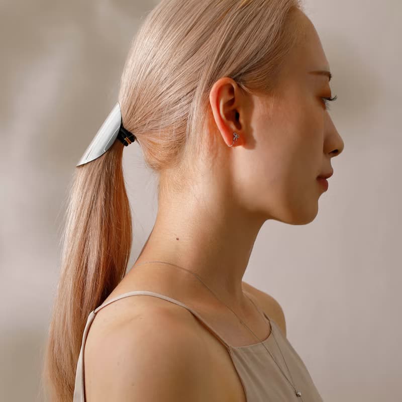 petit ribbon loop-fit earring SV　ループフィットイヤリング　ミニリボン 　シルバー