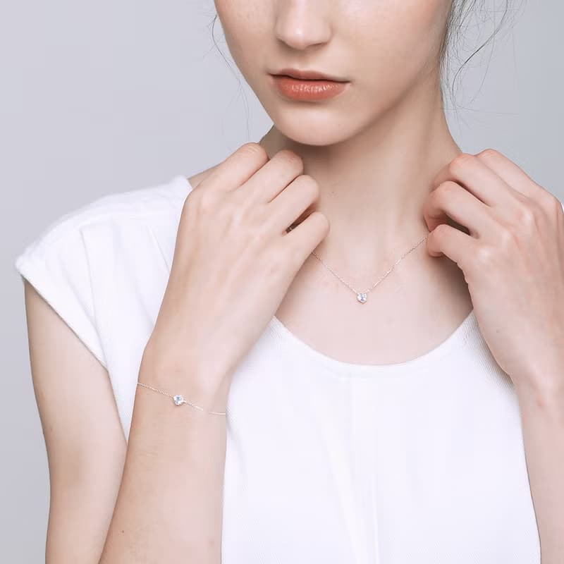 藍光月光石925純銀手鍊(銀/玫瑰金) | 月光石系列