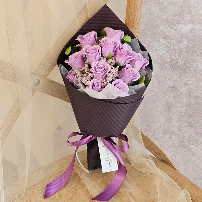 紫玫瑰花束/香皂花花束/紫愛你 現貨 快速出貨