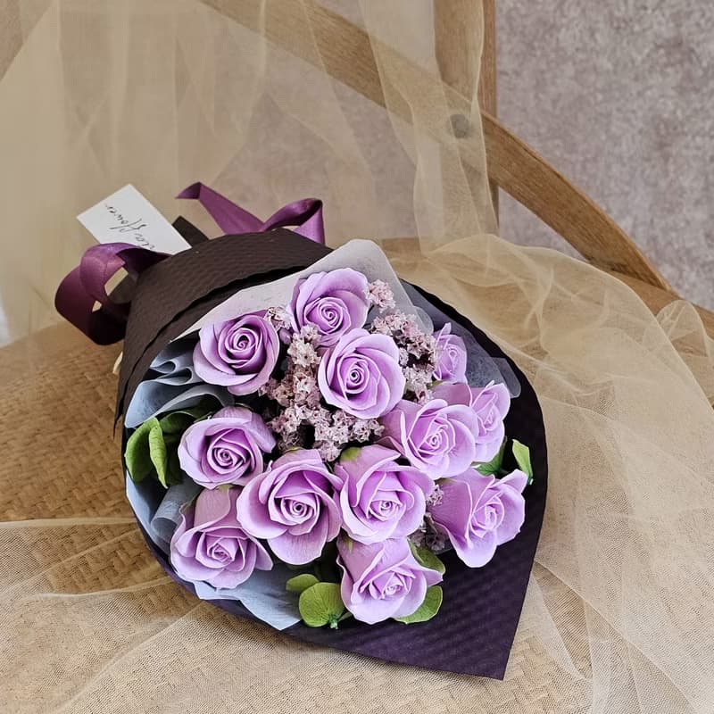 紫玫瑰花束/香皂花花束/紫愛你 現貨 快速出貨