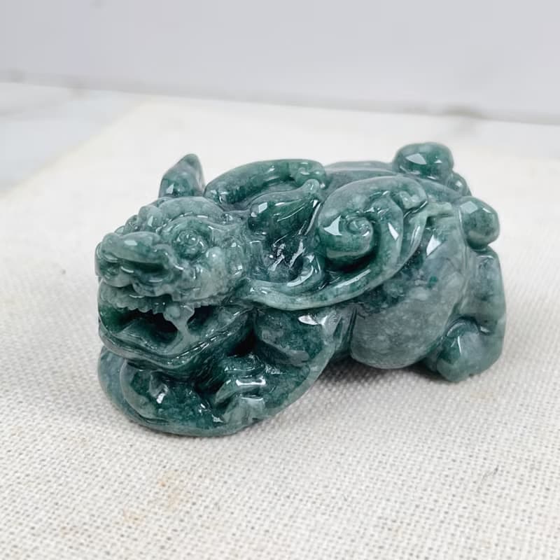 【招財神獸】花青翡翠貔貅擺飾擺件 | 天然緬甸玉翡翠A貨 | 送禮
