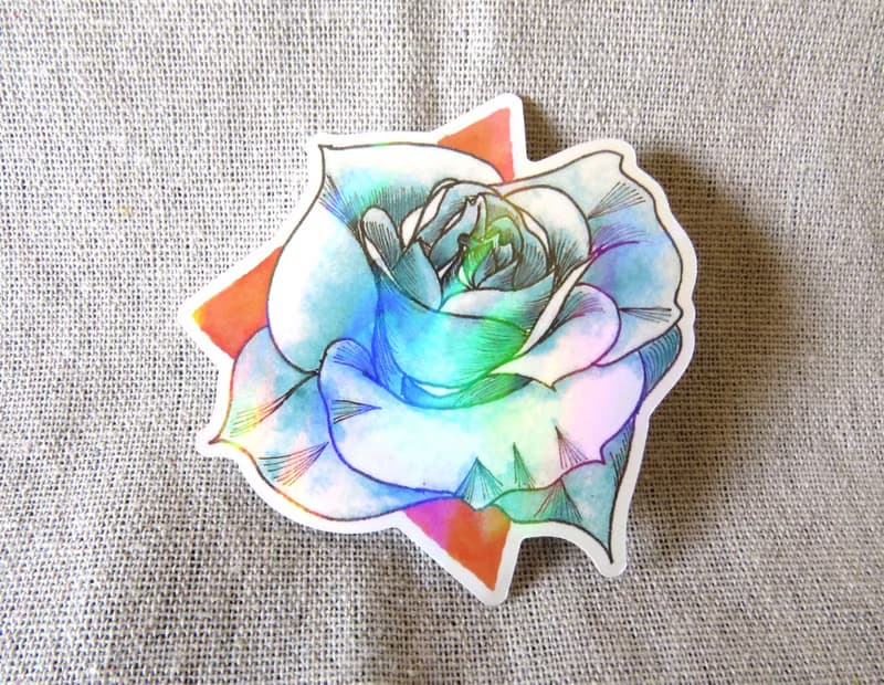 極光玫瑰貼紙 單張30 一組三入80