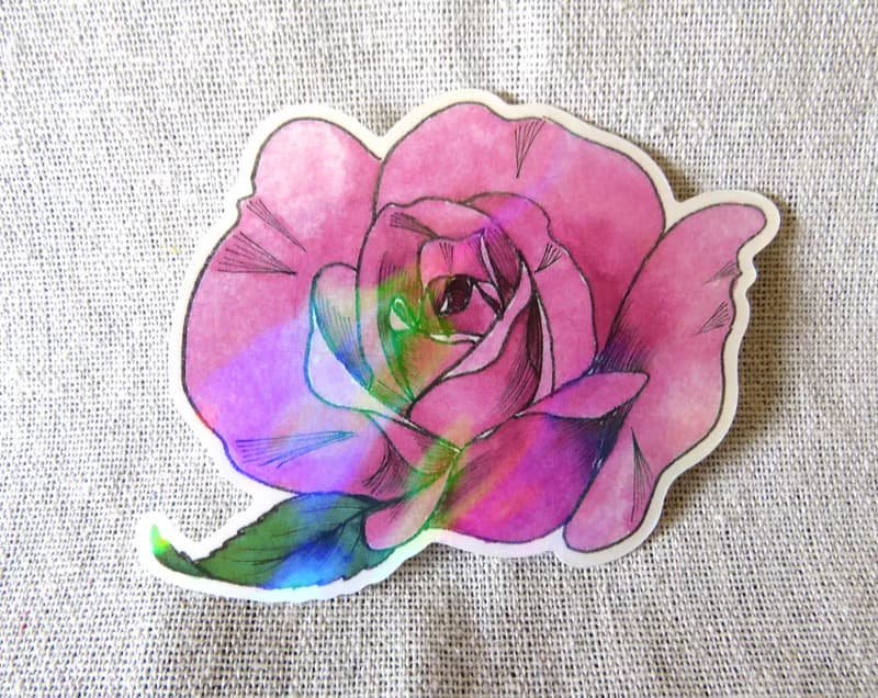 極光玫瑰貼紙 單張30 一組三入80