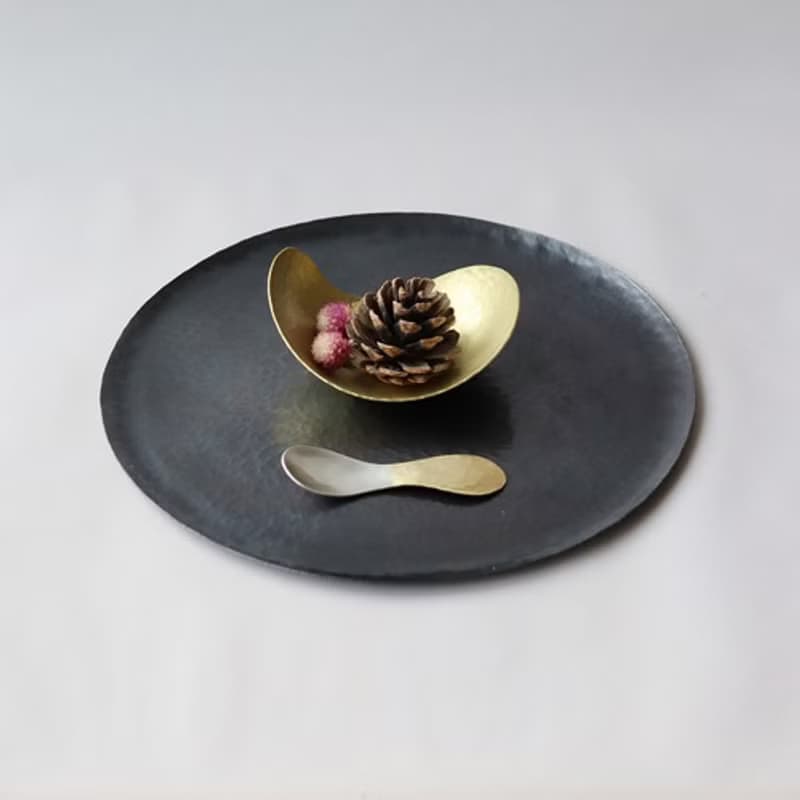 鎚目模様の真鍮ジェラートスプーン