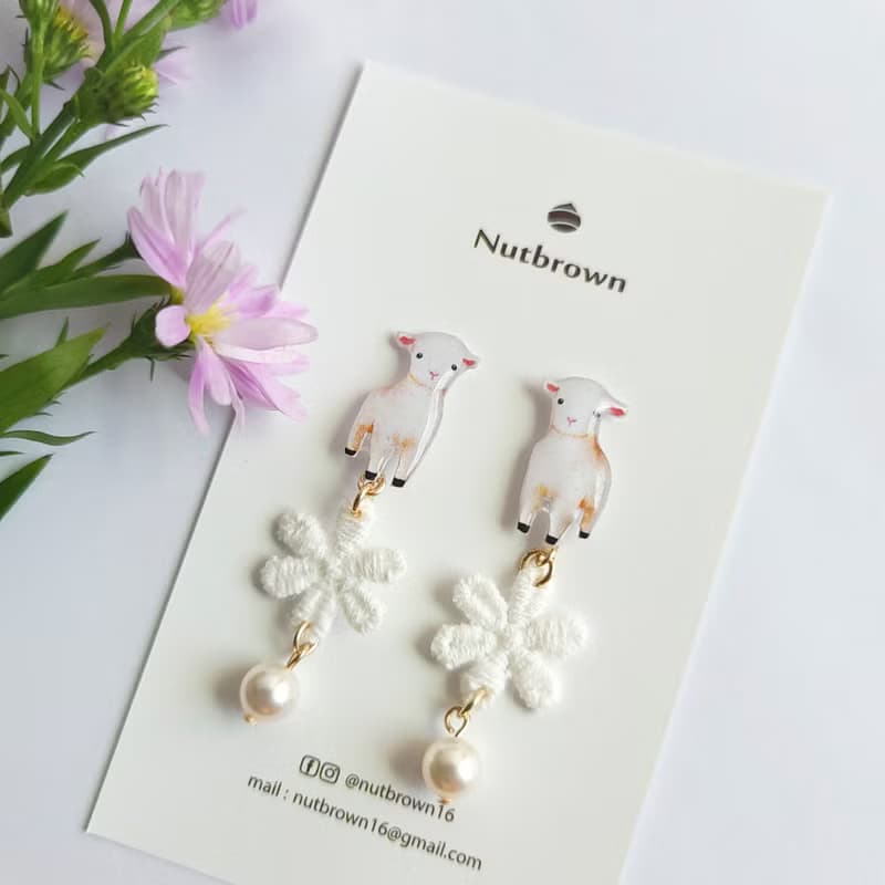【動物們 No.058】小羊  耳環/耳夾