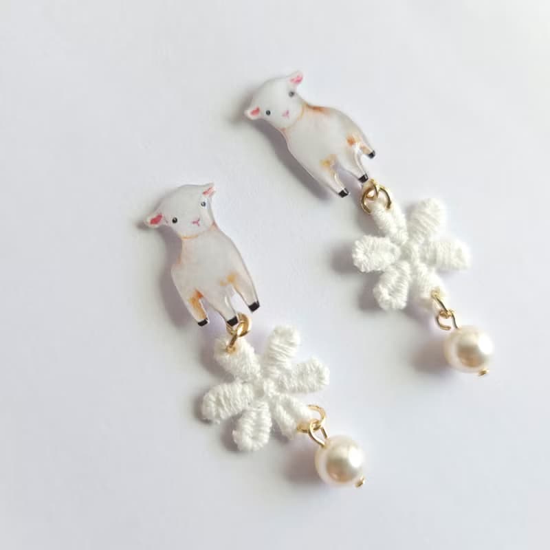 【動物們 No.058】小羊  耳環/耳夾