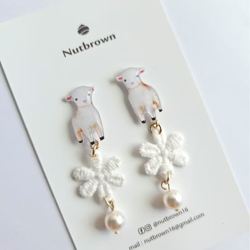 【動物們 No.058】小羊  耳環/耳夾
