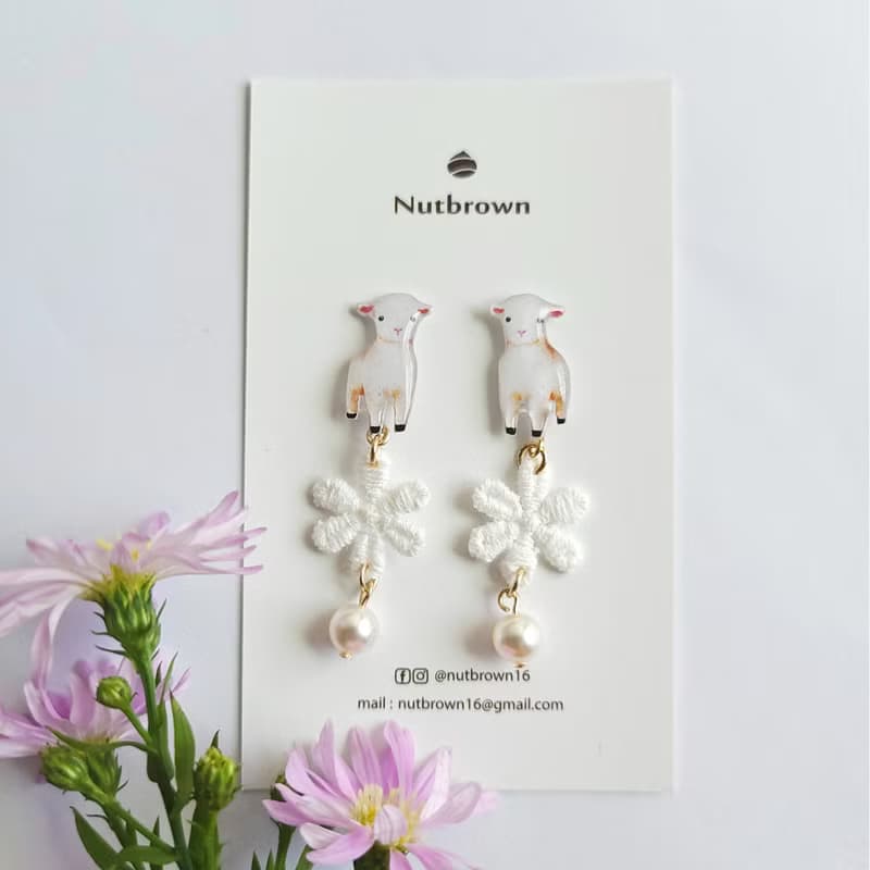 【動物們 No.058】小羊  耳環/耳夾