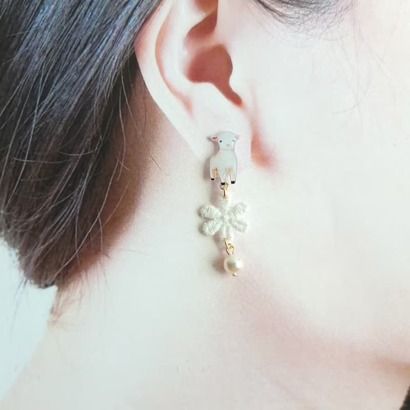 【動物們 No.058】小羊  耳環/耳夾