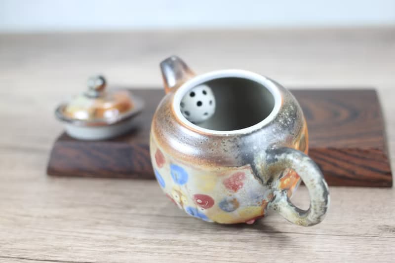 【母親節禮物】160ml 多彩釉柴燒 手拉坯茶壺 鶯歌名家葉敏祥手作