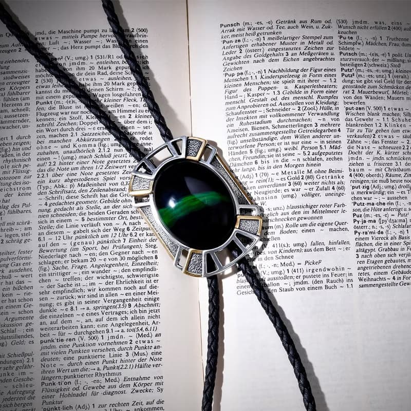 寶匣 保羅領帶 Bolo Tie 皮革項鍊 皮繩領帶 長項鍊 手繪冷琺瑯