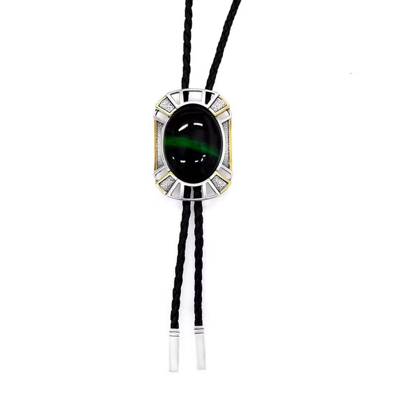 寶匣 保羅領帶 Bolo Tie 皮革項鍊 皮繩領帶 長項鍊 手繪冷琺瑯