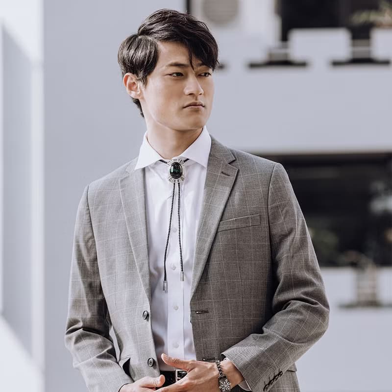 寶匣 保羅領帶 Bolo Tie 皮革項鍊 皮繩領帶 長項鍊 手繪冷琺瑯