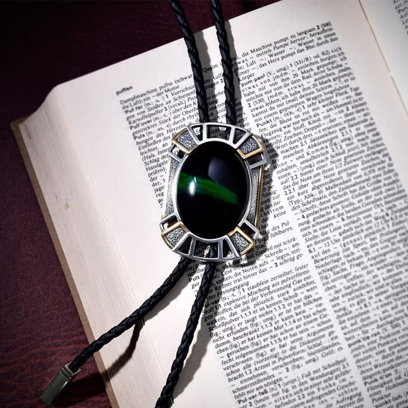 寶匣 保羅領帶 Bolo Tie 皮革項鍊 皮繩領帶 長項鍊 手繪冷琺瑯