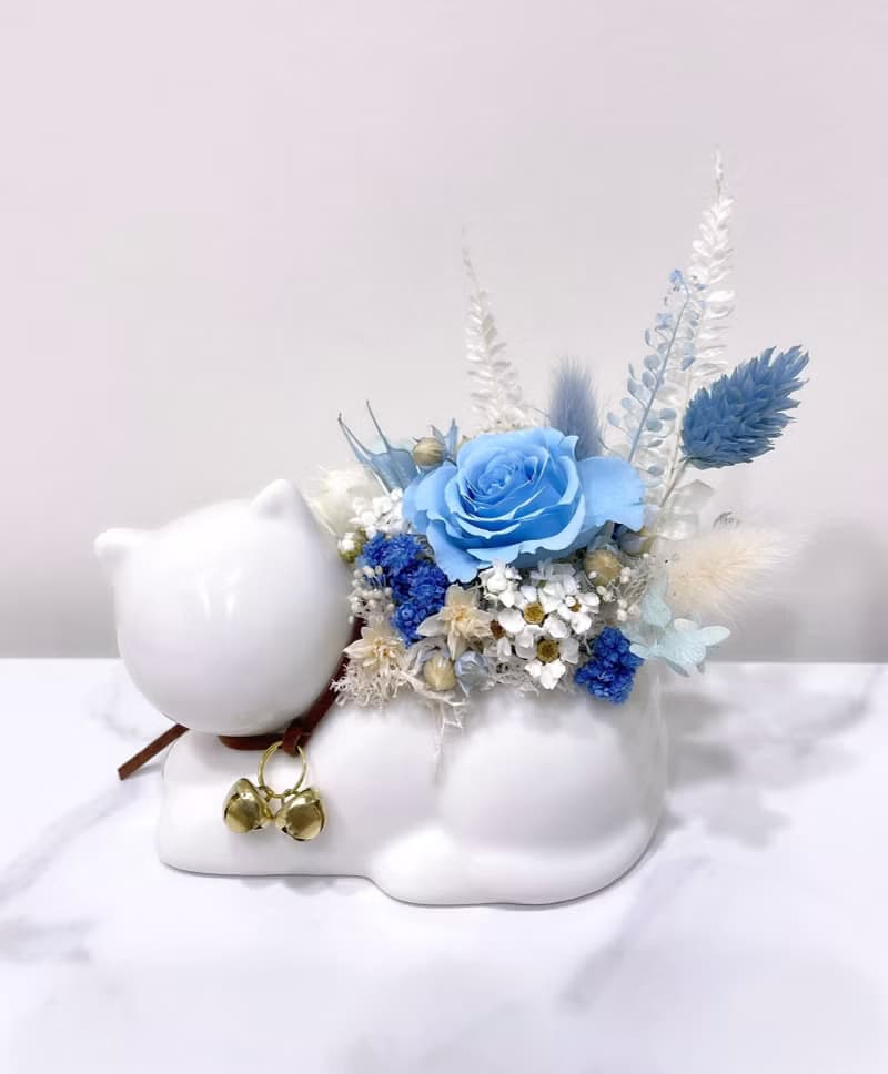 【接單訂製】貓咪永生小桌花-辦公室、居家擺飾、生日禮物