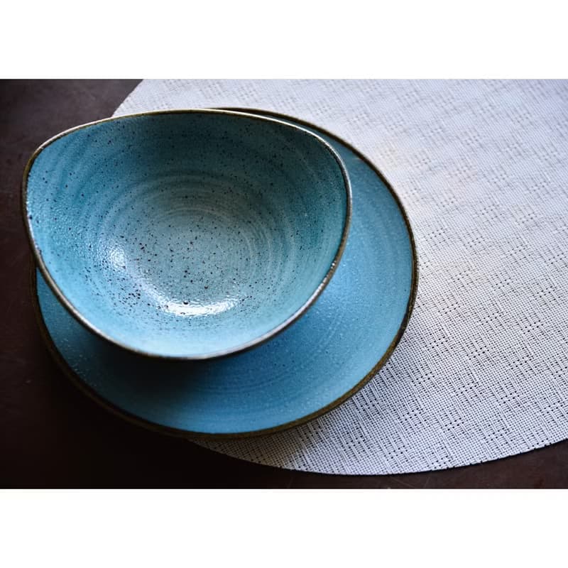 【優惠套組】Churchill 點藏系列-鈷藍碗盤2件組(三角碗&點心盤)