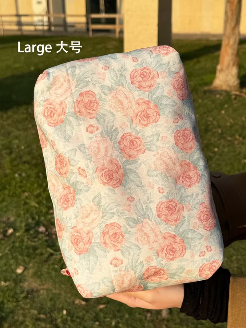 Sweetstore Supply原創粉格蝴蝶結化妝包便攜收納包