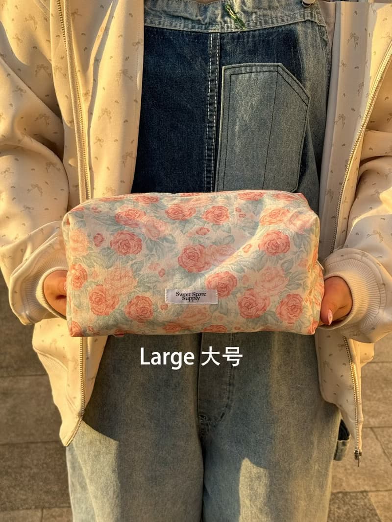 Sweetstore Supply原創粉格蝴蝶結化妝包便攜收納包