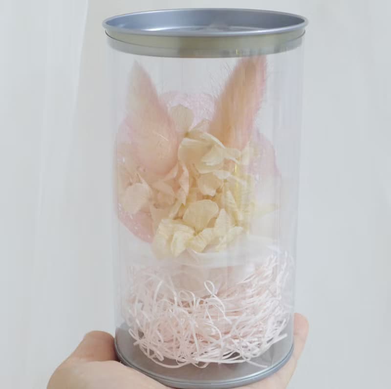 櫻花白兔蛋糕花束罐 結婚捧花永生乾燥花畢業謝師禮物生日畢業禮
