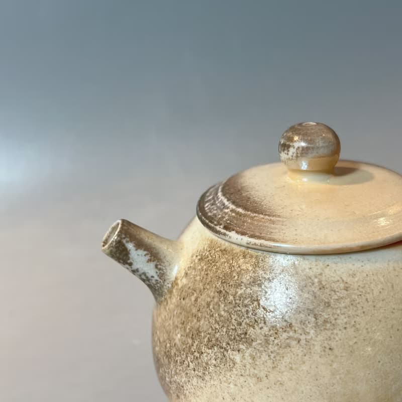柴燒瓷土奶油系正把茶壺 / 柴燒茶具  / 小平凡手作
